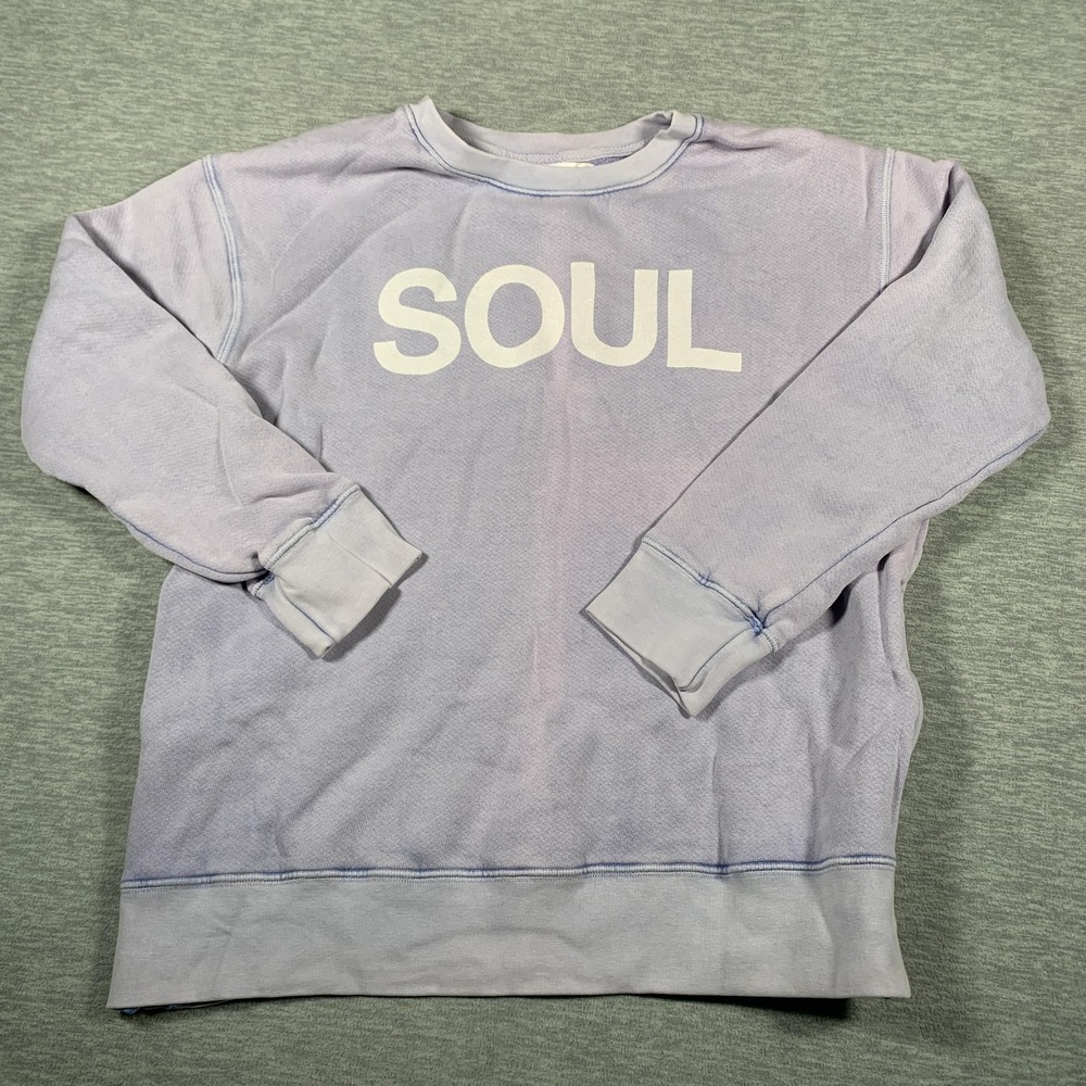 SoulCycle Sundry Sweatshirt Womens Medium Purple SOUL Pullover Crewneck Made USA